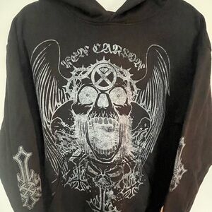 NWOT KEN CARSON 100% AUTHENTIC TOUR MERCH EURO BLACK HOODIE MEDIUM UNISEX